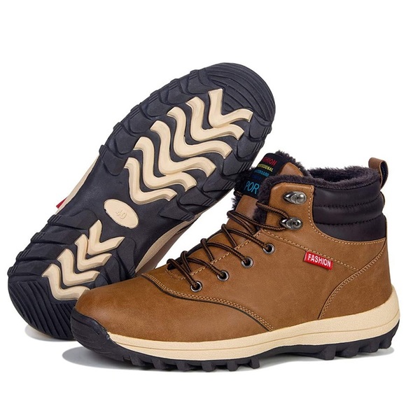 Men\'s Snow Boots Waterproof Fur Lined Camel main image 7